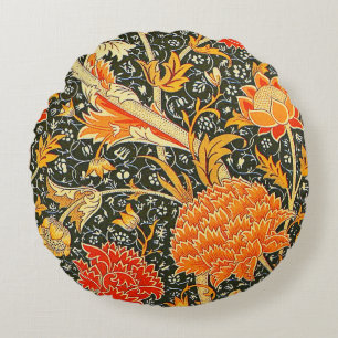 William Morris Cray Blumenmuster Vintage Rundes Kissen