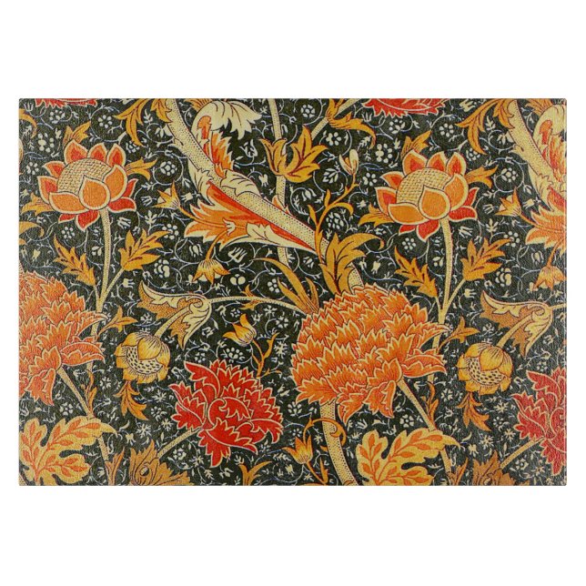 William Morris Cray Blumenmuster Vintage Schneidebrett (Vorderseite)