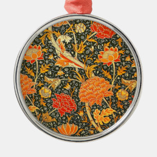 William Morris Cray Blumenmuster Vintage Silbernes Ornament