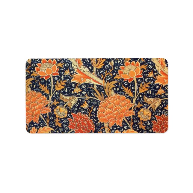 William Morris Cray Floral Art Nouveau Pattern Adressaufkleber (Vorne)