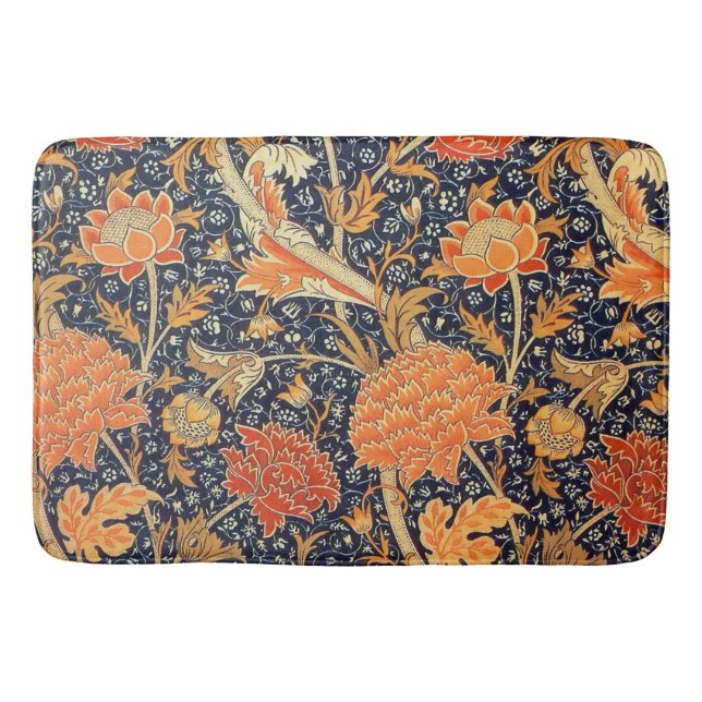 William Morris Cray Floral Art Nouveau Pattern Badematte (Vorderseite)