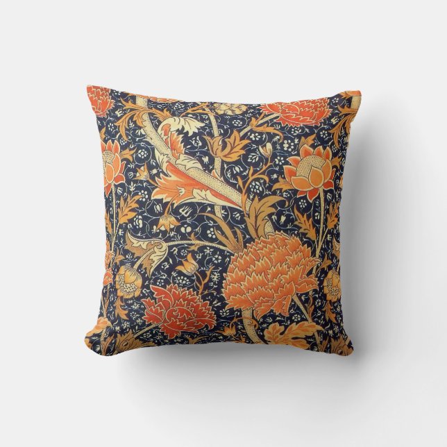 William Morris Cray Floral Art Nouveau Pattern Kissen (Vorderseite)