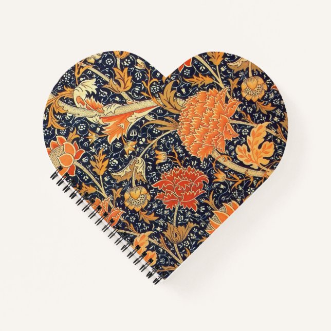 William Morris Cray Floral Art Nouveau Pattern Notizbuch (Vorderseite)