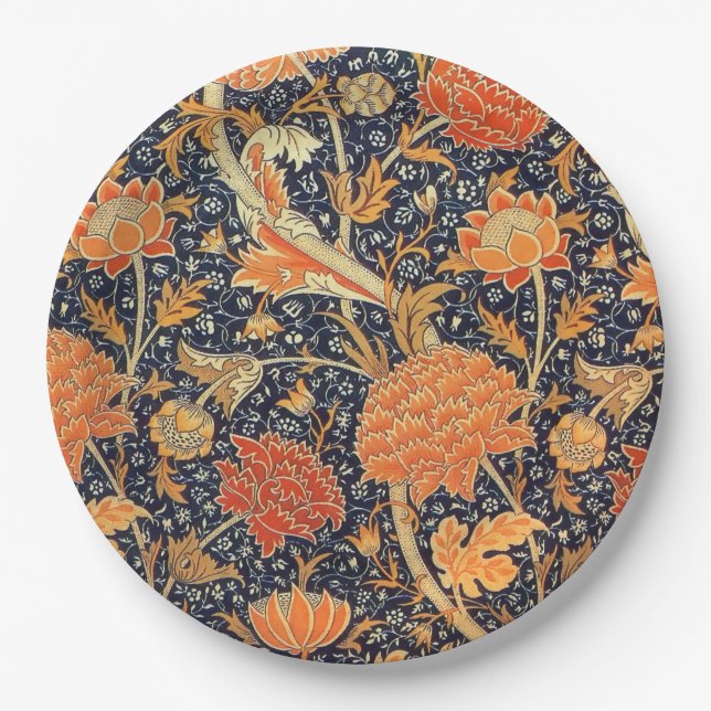 William Morris Cray Floral Art Nouveau Pattern Pappteller (Vorderseite)