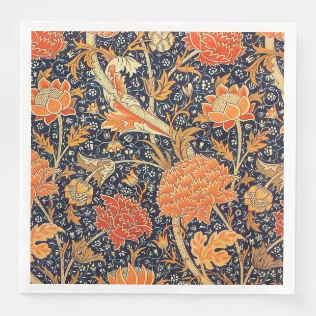 William Morris Cray Floral Art Nouveau Pattern Serviette (Vorderseite)