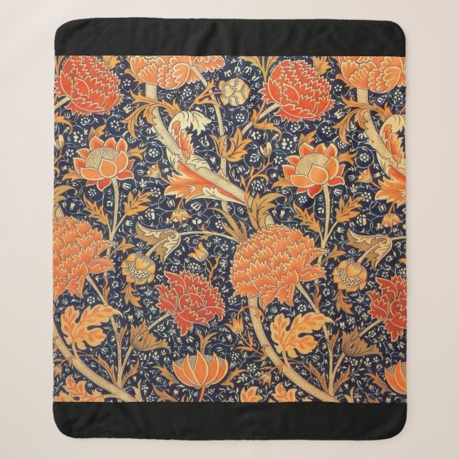 William Morris Cray Floral Art Nouveau Pattern Sherpadecke (Vorderseite)