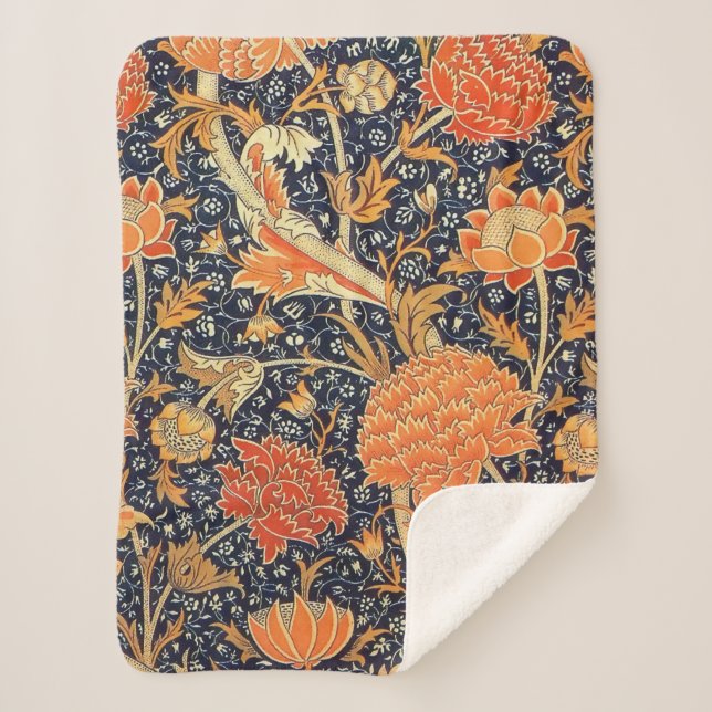 William Morris Cray Floral Art Nouveau Pattern Sherpadecke (Vorderseite)