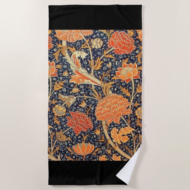 William Morris Cray Floral Art Nouveau Pattern Strandtuch (Vorderseite)