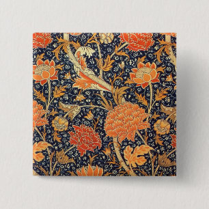 William Morris Cray Florales Art Nouveau Muster Button