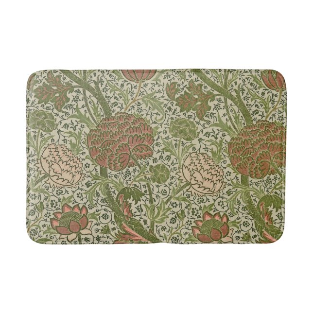 William Morris Cray Sage Blume Floral Botanical Badematte (Vorderseite)