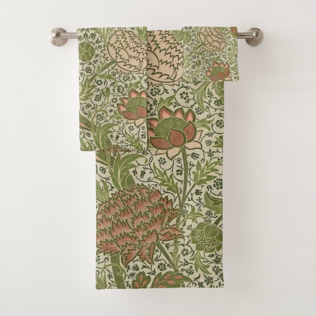 William Morris Cray Sage Blume Floral Botanical Badhandtuch Set (Insitu)