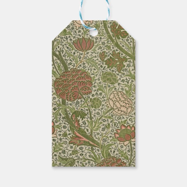 William Morris Cray Sage Blume Floral Botanical Geschenkanhänger (Vorderseite)