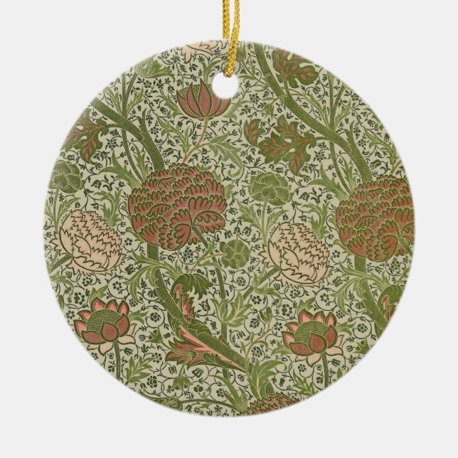 William Morris Cray Sage Blume Floral Botanical Keramik Ornament (Vorne)