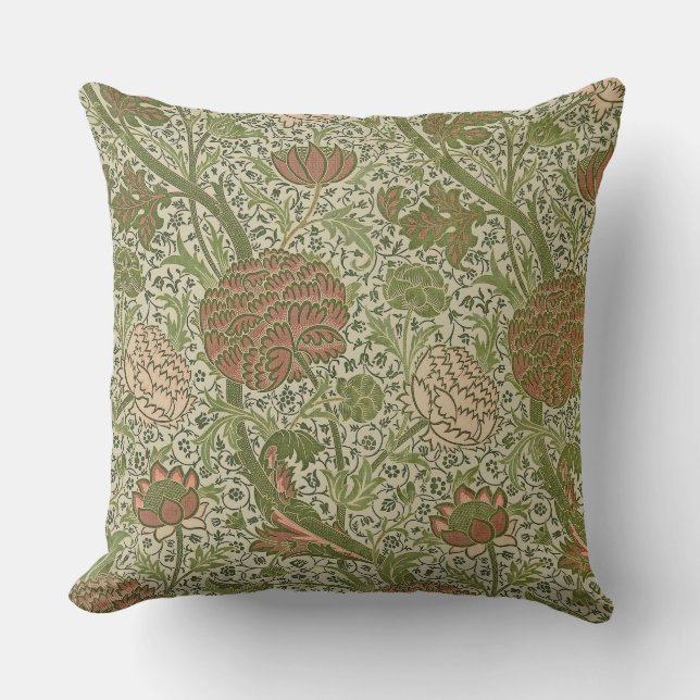 William Morris Cray Sage Blume Floral Botanical Kissen (Vorderseite)