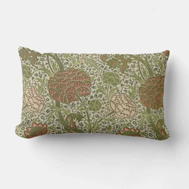 William Morris Cray Sage Blume Floral Botanical Lendenkissen (Vorderseite)