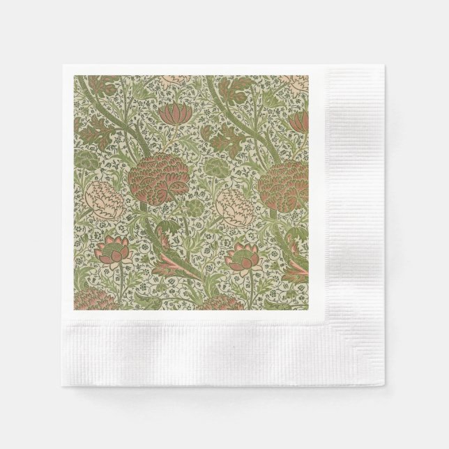 William Morris Cray Sage Blume Floral Botanical Serviette (Vorderseite)