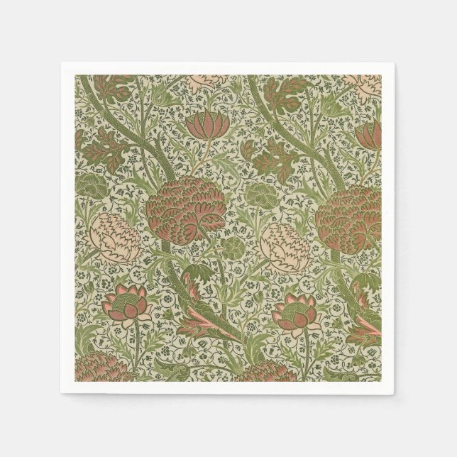 William Morris Cray Sage Blume Floral Botanical Serviette (Vorderseite)