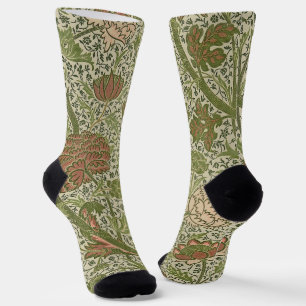 William Morris Cray Sage Blume Floral Botanisch Socken