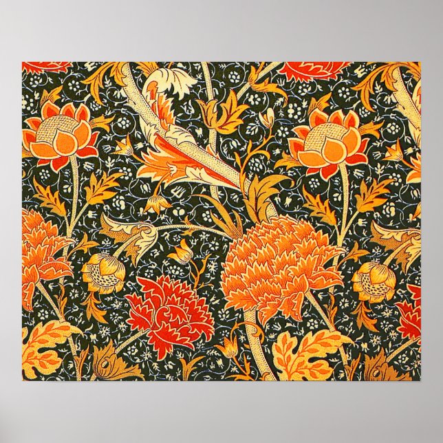 William Morris Cray Tapete Blumenmuster Poster (Vorne)