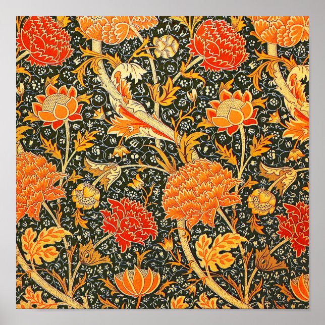 William Morris Cray Tapete Blumenmuster Poster (Vorne)