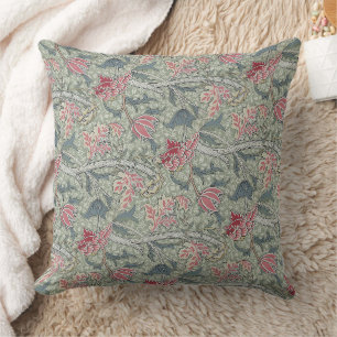 William Morris Cray Vintage Blumen Pink Grün Kissen
