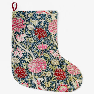 William Morris Cray Vintage Blüten Florales Design Großer Weihnachtsstrumpf