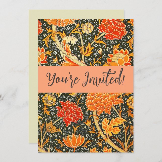 William Morris Cray Wallpaper Pattern Einladung (Vorne/Hinten)