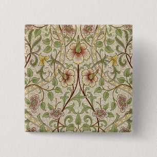 William Morris Daffodil Classic Blume Wallpaper Button