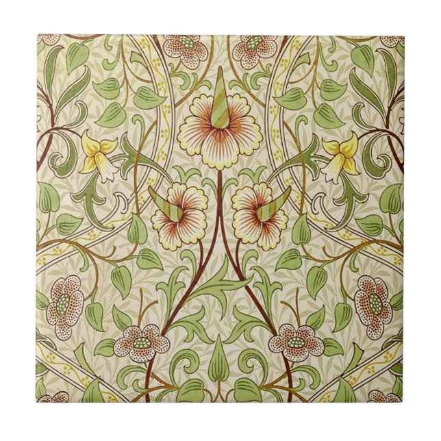William Morris Daffodil Classic Blume Wallpaper Fliese (Vorderseite)