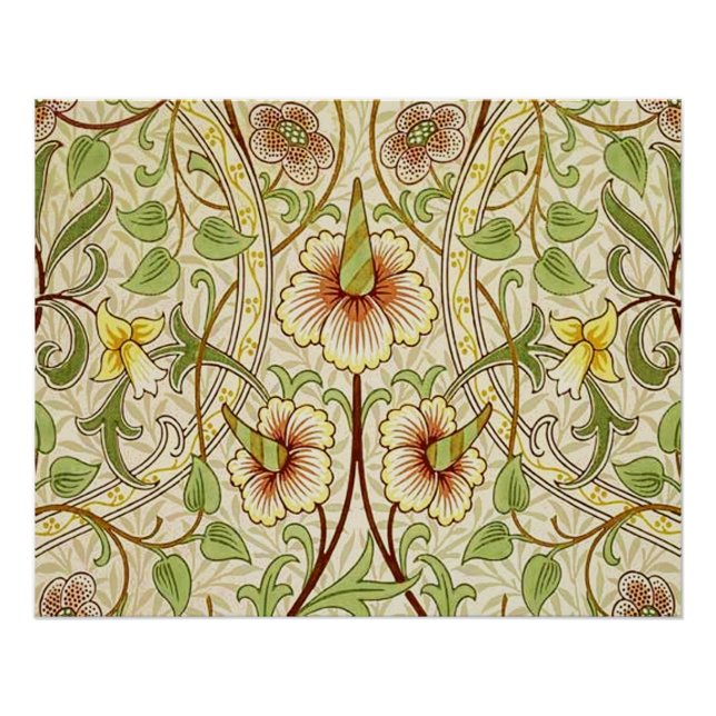 William Morris Daffodil Classic Blume Wallpaper Poster (Vorderseite)