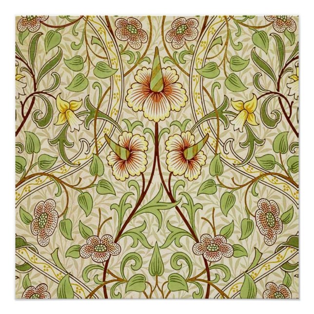 William Morris Daffodil Classic Blume Wallpaper Poster (Vorderseite)