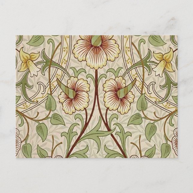 William Morris Daffodil Classic Blume Wallpaper Postkarte (Vorderseite)