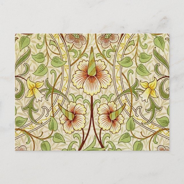 William Morris Daffodil Classic Blume Wallpaper Postkarte (Vorderseite)