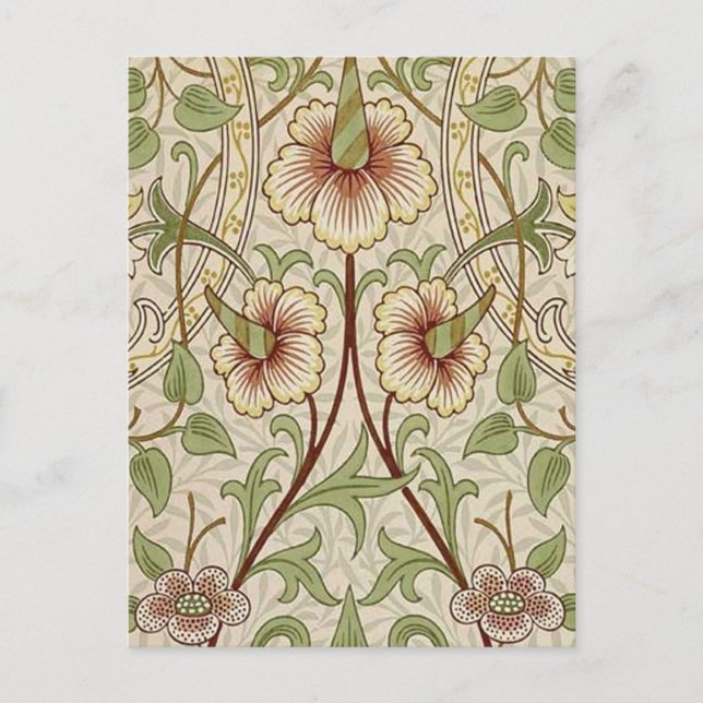 William Morris Daffodil Classic Blume Wallpaper Postkarte (Vorderseite)