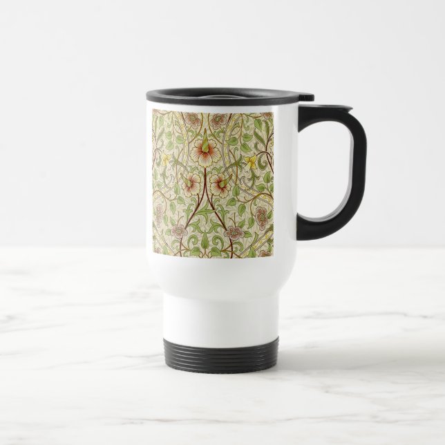 William Morris Daffodil Classic Blume Wallpaper Reisebecher (Rechts)