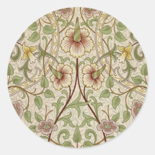 William Morris Daffodil Classic Blume Wallpaper Runder Aufkleber