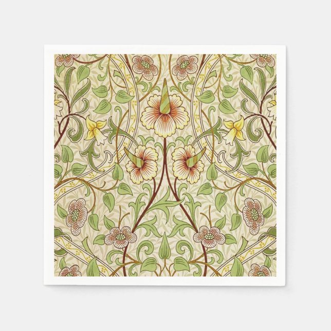 William Morris Daffodil Classic Blume Wallpaper Serviette (Vorderseite)