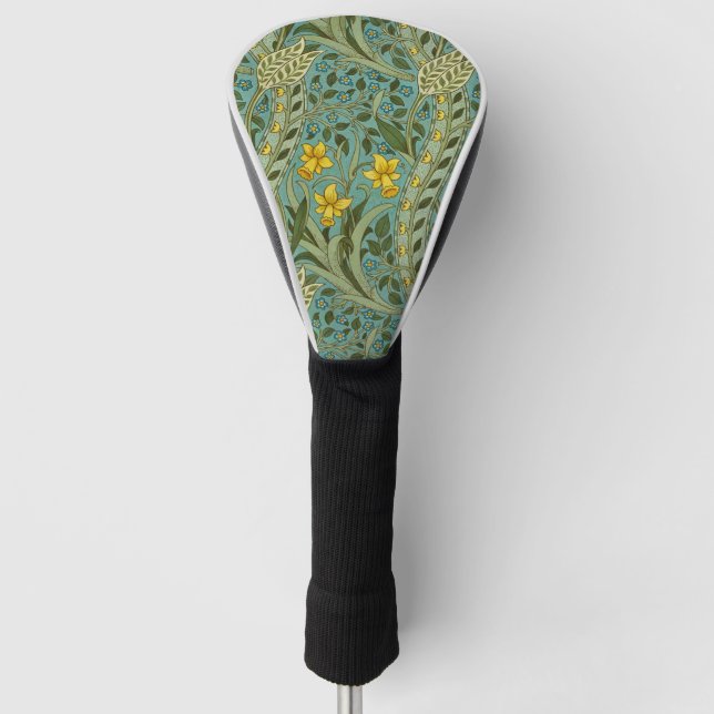 William Morris Daffodil Floral Pattern Classic Golf Headcover (Vorderseite)