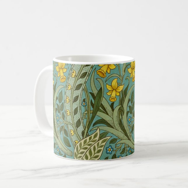 William Morris Daffodil Floral Pattern Classic Kaffeetasse (Vorderseite Links)