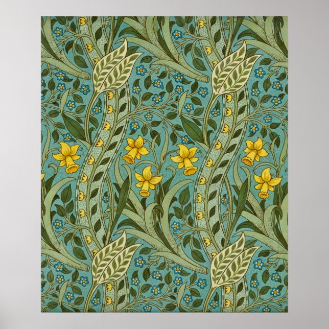 William Morris Daffodil Floral Pattern Classic Poster (Vorne)