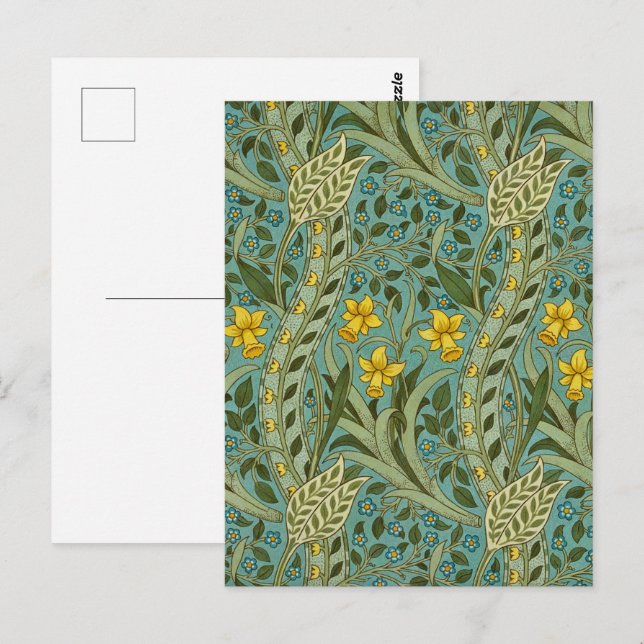 William Morris Daffodil Floral Pattern Classic Postkarte (Vorne/Hinten)