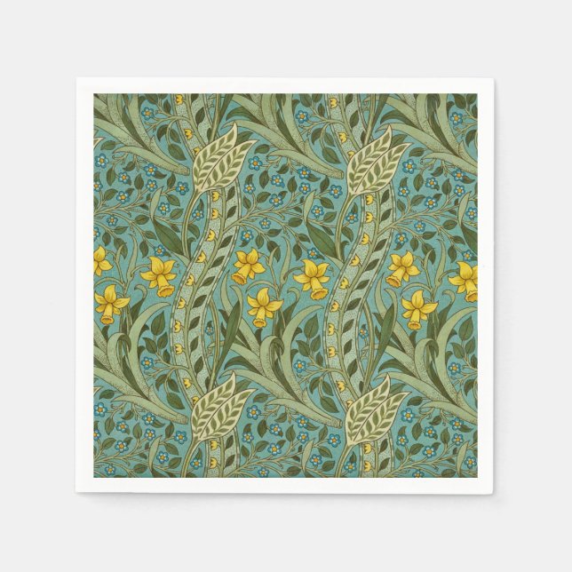 William Morris Daffodil Floral Pattern Classic Serviette (Vorderseite)
