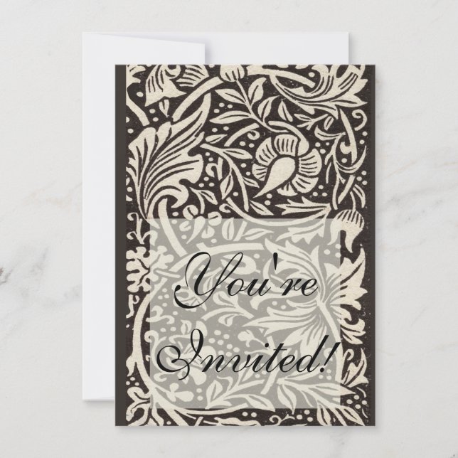 William Morris Daffodil Floral Wallpaper Einladung (Vorderseite)