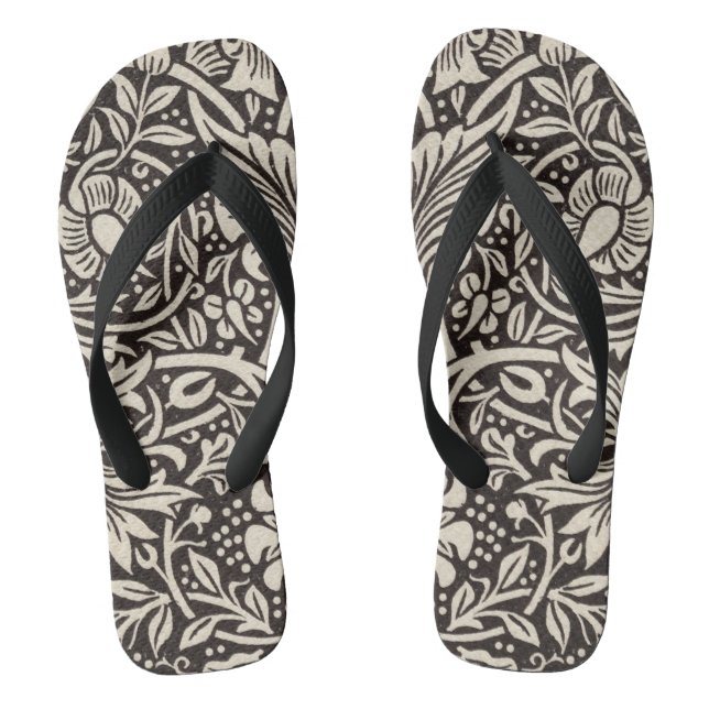 William Morris Daffodil Floral Wallpaper Flip Flops (Fußbett)