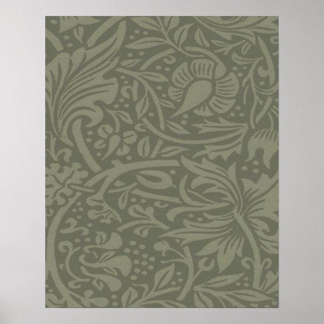 William Morris Daffodil Floral Wallpaper Pattern Poster (Vorne)