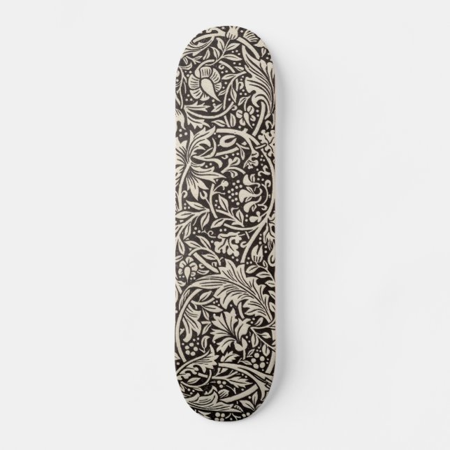 William Morris Daffodil Floral Wallpaper Pattern Skateboard (Vorderseite)
