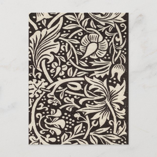 William Morris Daffodil Floral Wallpaper Postkarte (Vorderseite)