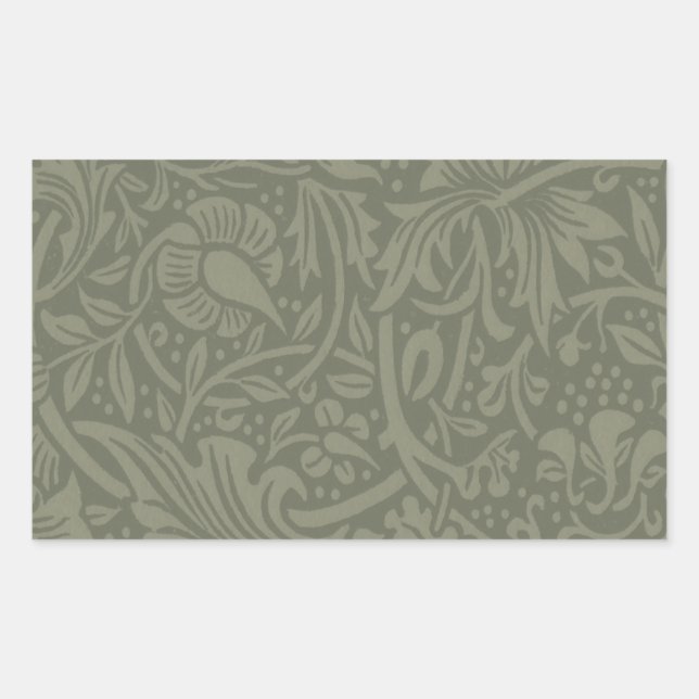 William Morris Daffodil Floral Wallpaper Rechteckiger Aufkleber (Vorderseite)