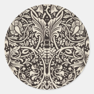 William Morris Daffodil Floral Wallpaper Runder Aufkleber