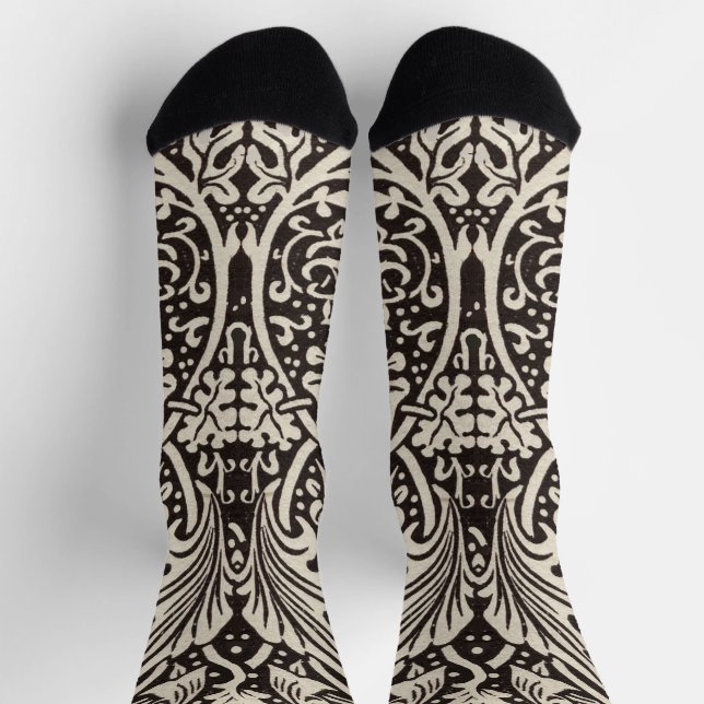 William Morris Daffodil Floral Wallpaper Socken (Oben)